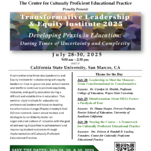 Transformative Leadership and Equity Institute 2025